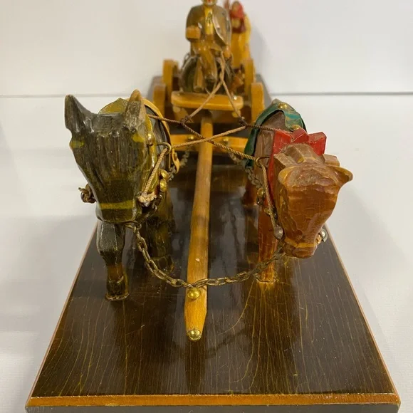 Rhon Sepp German Hand Carved Carriage Scene. Rare. Vintage 60’s or older.